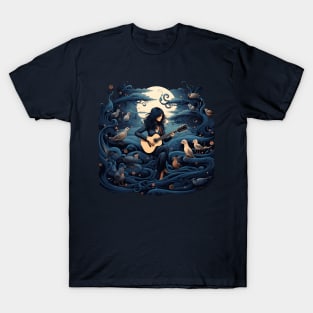 Guitarist with Birds Serene Music Harmony Dream T-Shirt